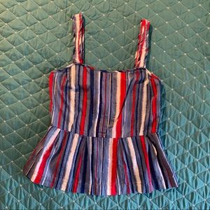 Peplum striped top